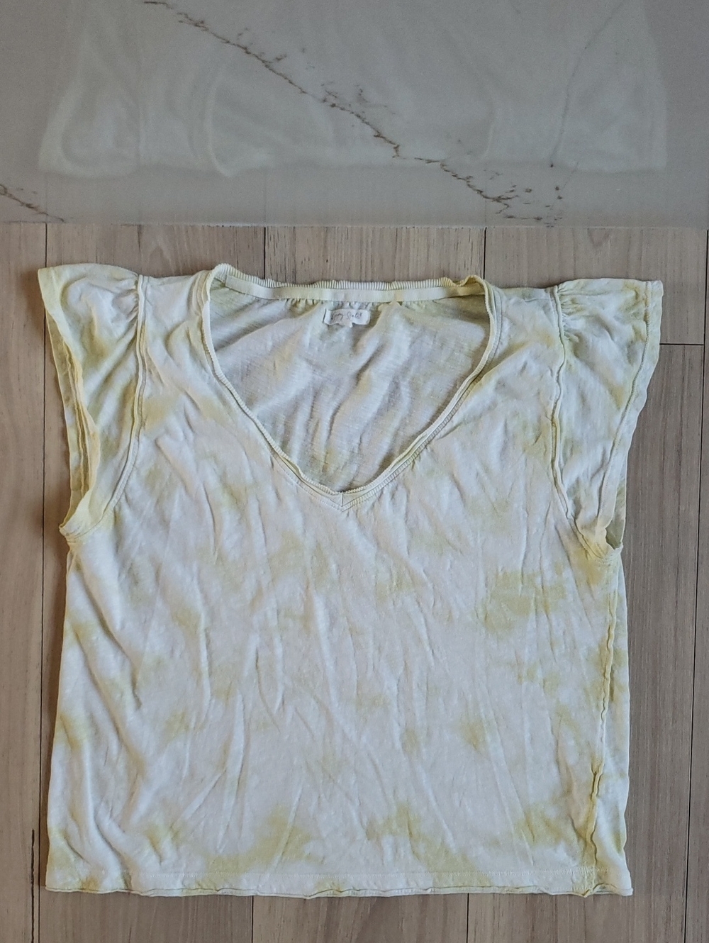 Grey‎ State V-Neck Tee Pale Banana Tie Dye
